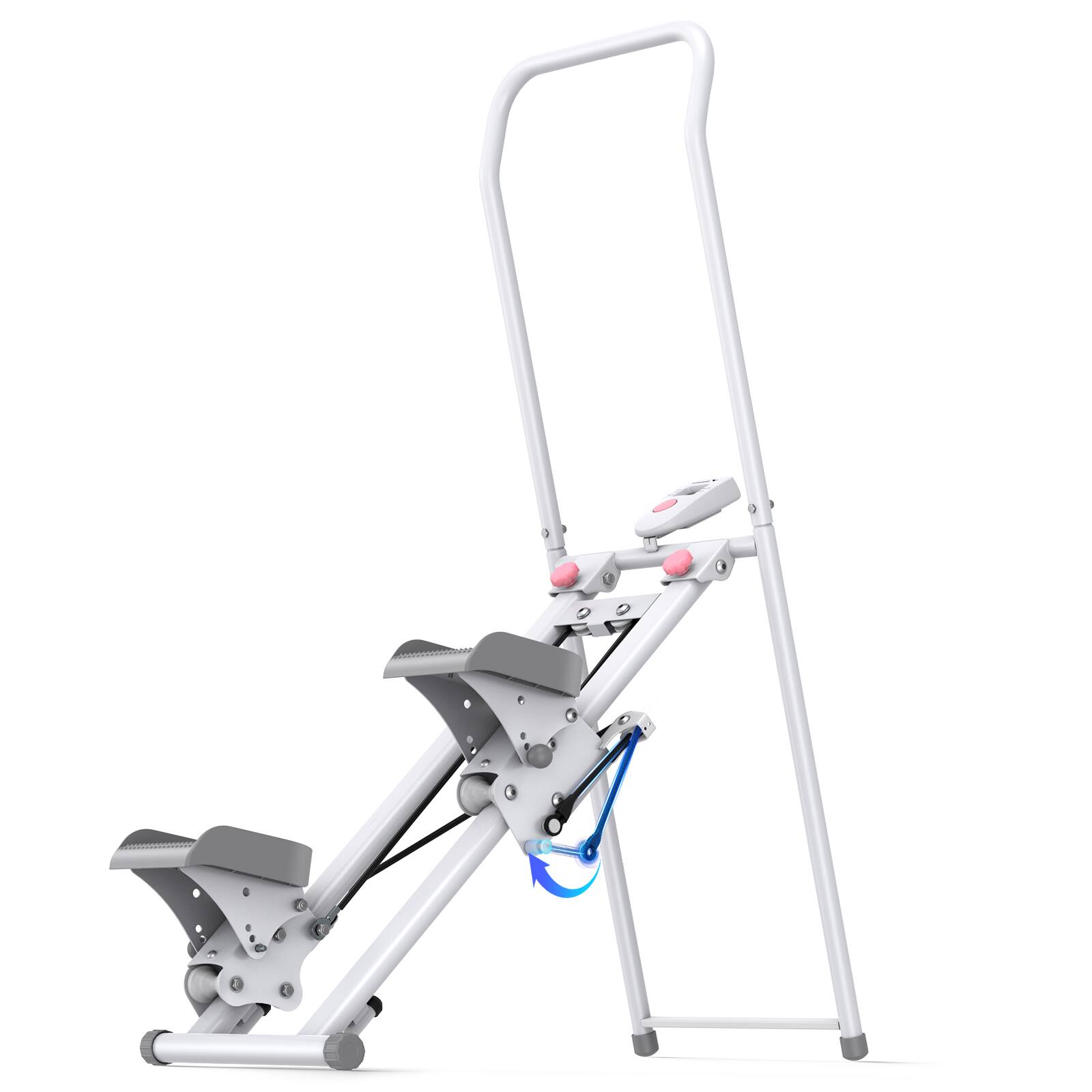 Back. MERACH - MERACH Vertical Climber Stair Stepper Machine Full Body Workout Home Gym Exercis Adjustable Handlebar & Pedals - White.