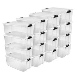 Sterilite - 116 Quart Ultra Latching Clear Plastic Storage Tote Container, 16 Pack