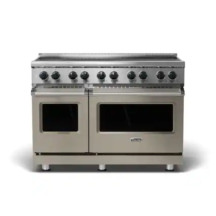 Front. Viking - 5 Series 48" Wide Freestanding Electric Induction Range - November Sky.
