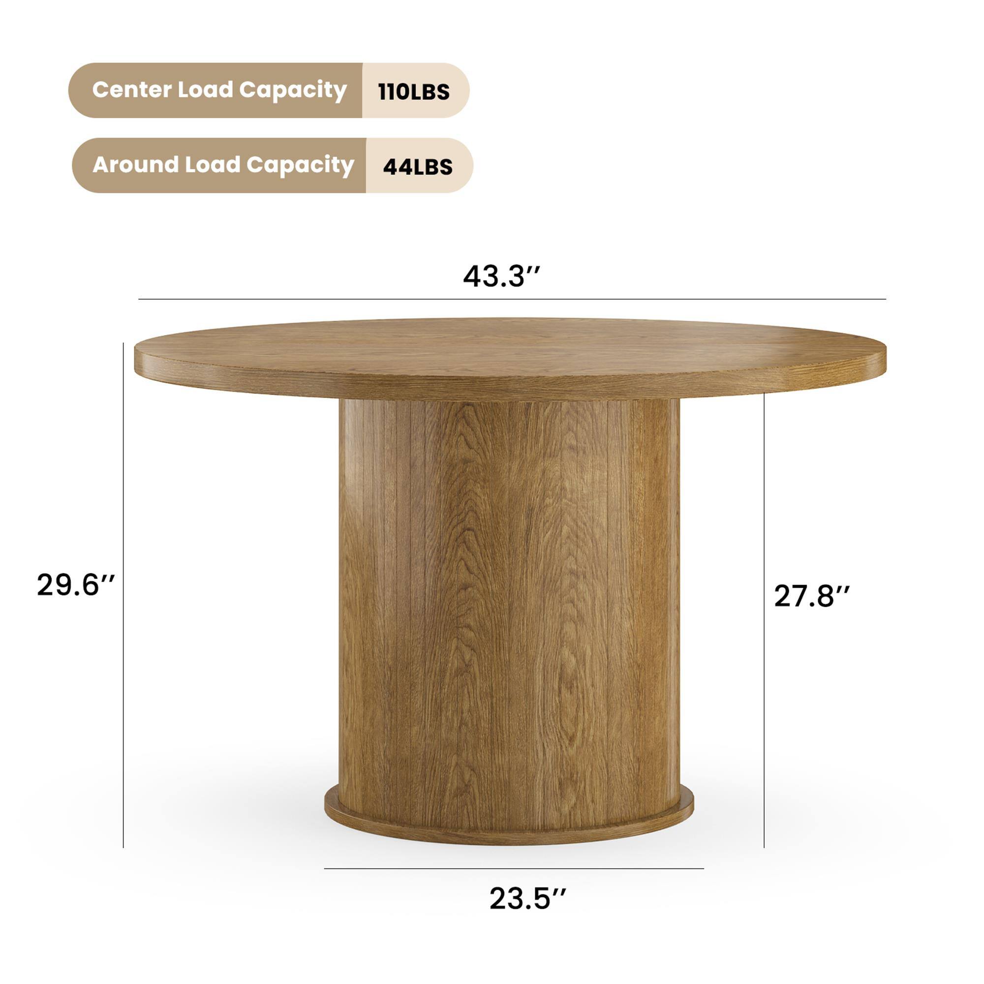 Center Load Capacity: 110LBS  
Around Load Capacity: 44LBS  
43.3"  
29.6"  
27.8"  
23.5"
