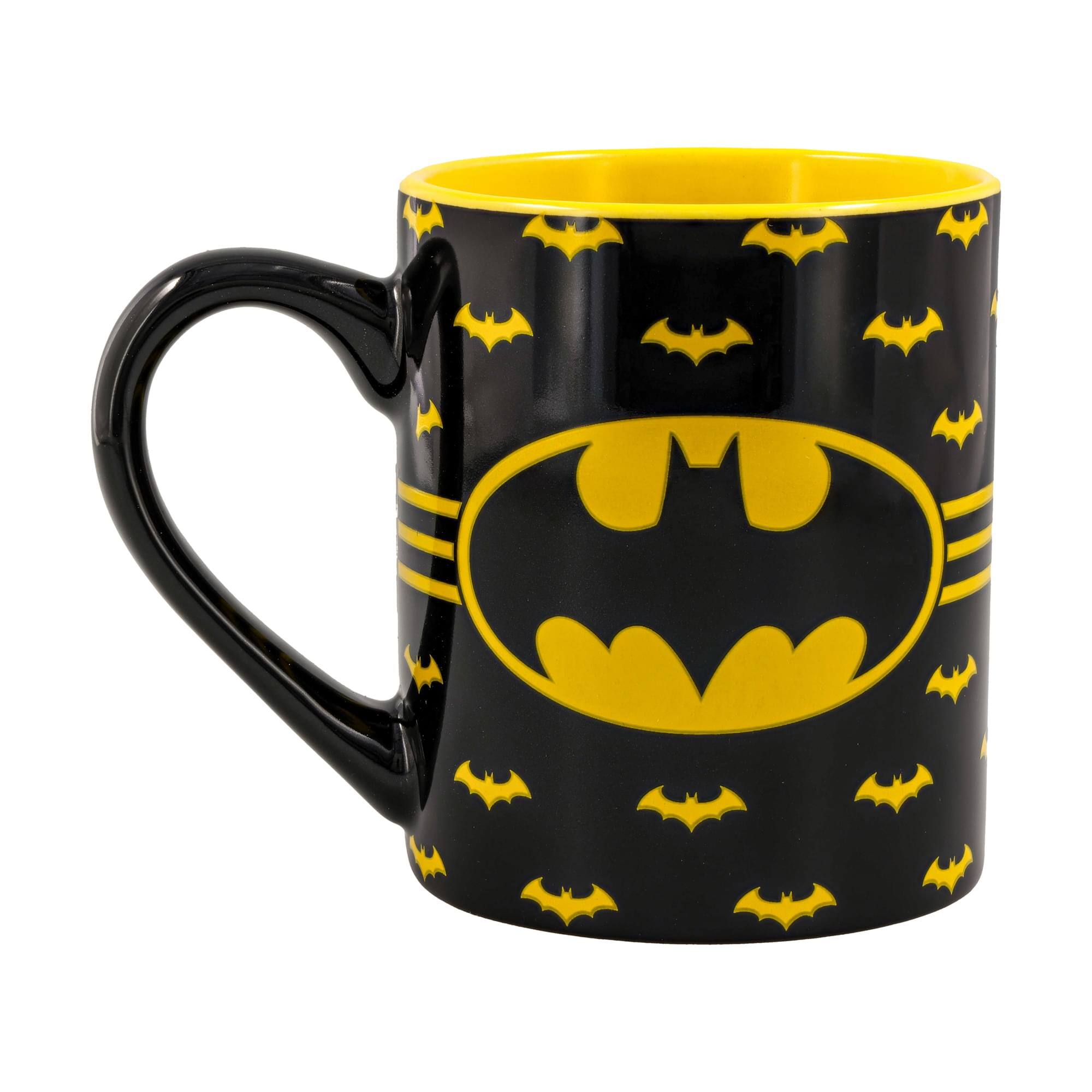 Alt View 1. Silver Buffalo - DC Comics Batman Logo Ceramic Mug | Holds 14 Ounces - Multi-Colored.