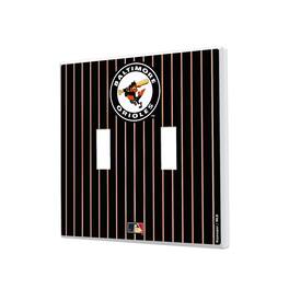 Keyscaper - Baltimore Orioles 1966-1969 Cooperstown Pinstripe Double Toggle Light Switch Plate - Multicolor