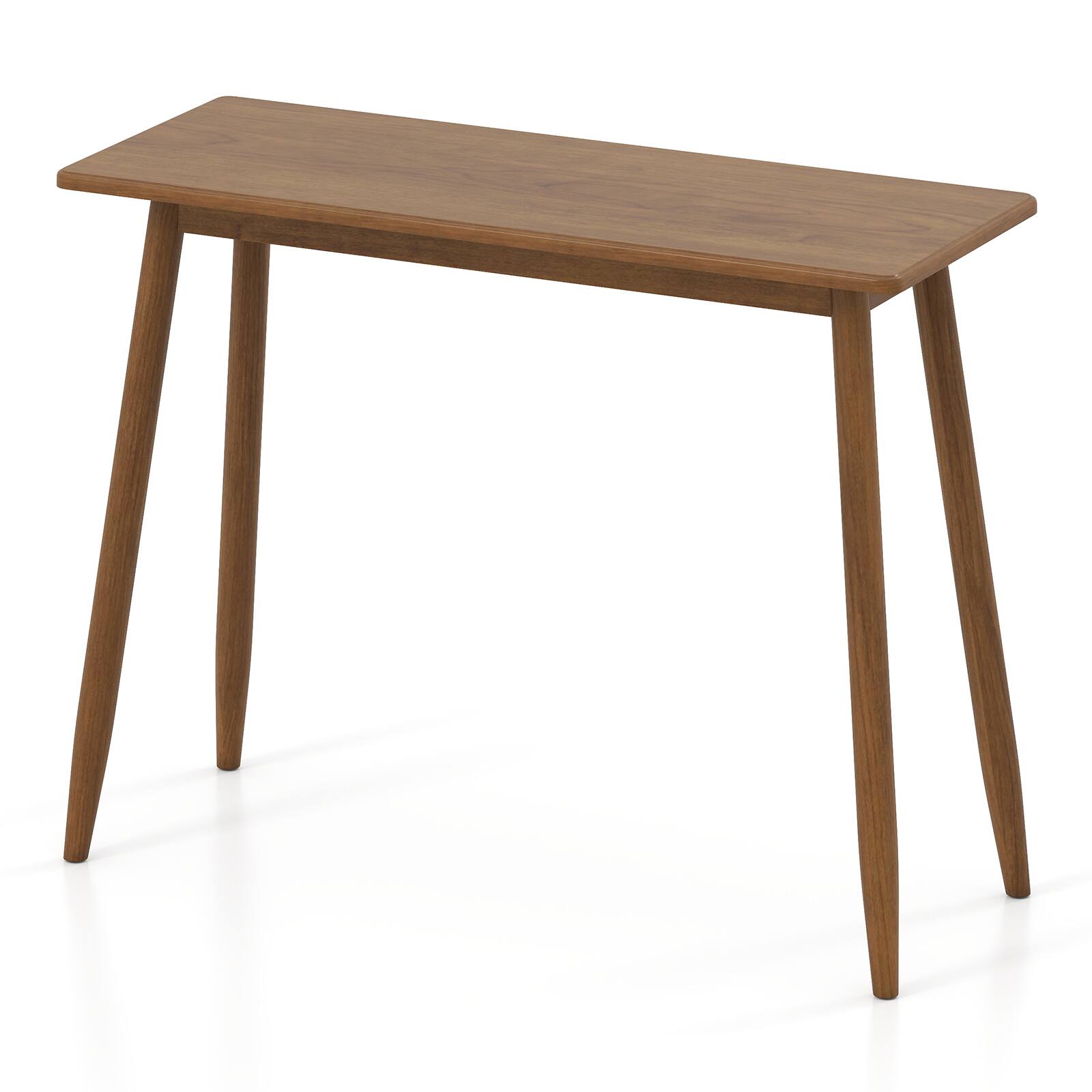 Alt View 9. Costway - Costway Computer Desk with Rubber Wood Legs, Spacious Tabletop for Home Office & Study - Walnut.