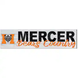 Jardine - Mercer Bears 10'' x 40'' Logo Sign - White