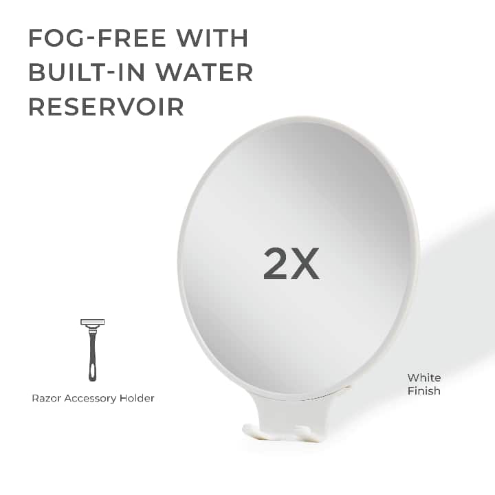 Zadro - Fogless Wall Mounted Shaving Mirror with 2X Magnification & Razor Holder - White price history on PriceWatchPro