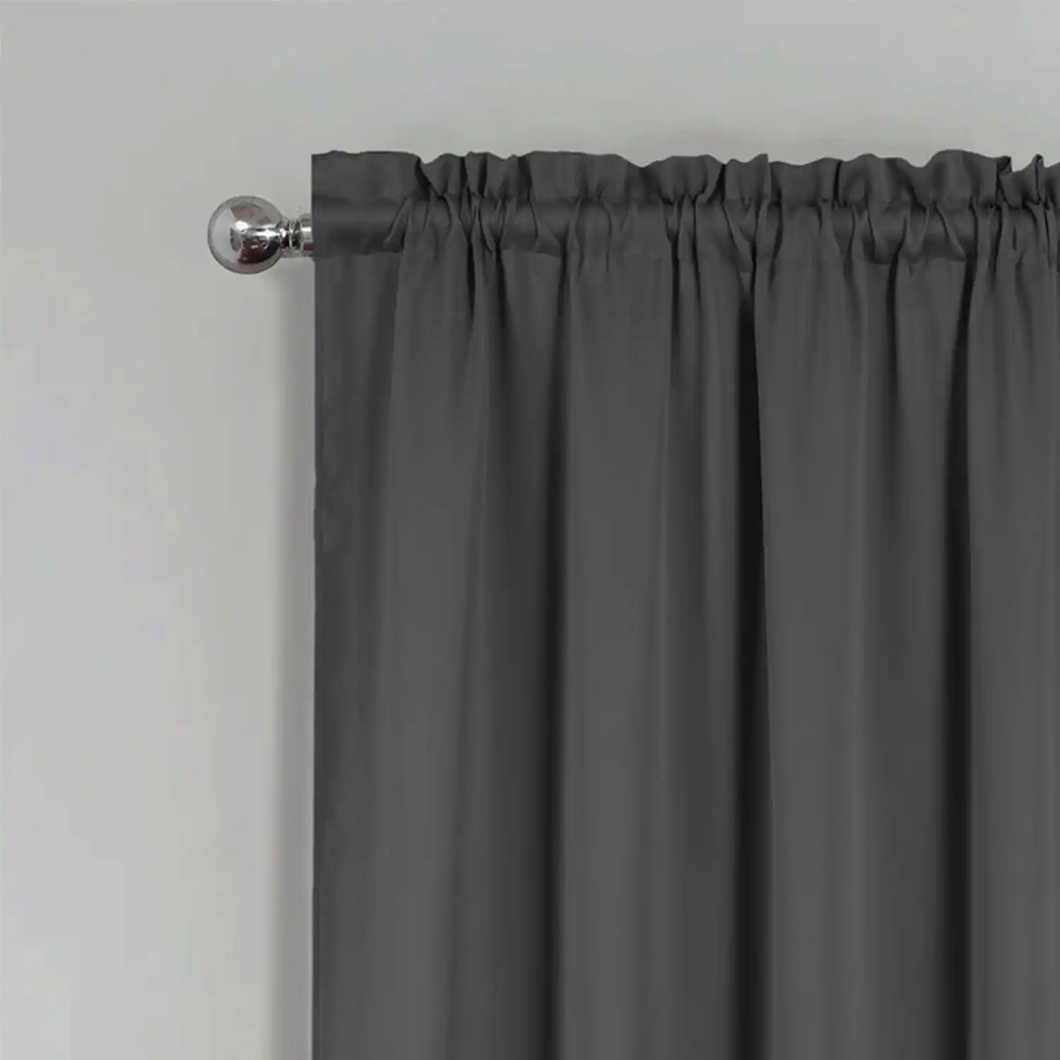 Left. RT Designers Collection - RT Designers Collection 100% Polyester Twilight Blackout Rod Pocket Curtain Panel 54" x 84" Charcoal - Charcoal.