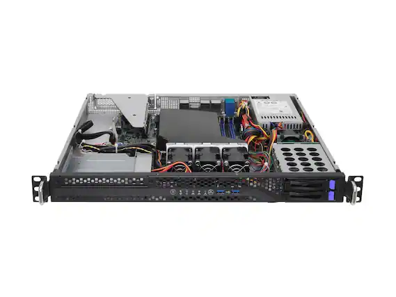 Front. ASRock - ASRock Rack 1U2S-B650 AMD AM5 Server Barebone, 2x 2.5" SATA, Dual 1G LAN.