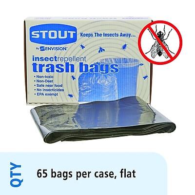 STOUT Keeps The Insects Away...

ENVISION insect repellent trash bags
- Non-toxic
- Non-Deet
- Safe near food
- No insecticides
- EPA exempt

65 bags per case, flat