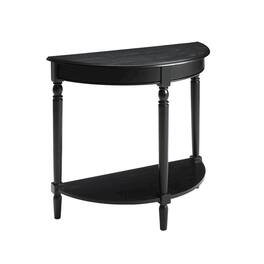 FurniFact - Entryway Console Table with Bottom Shelf Color - Black