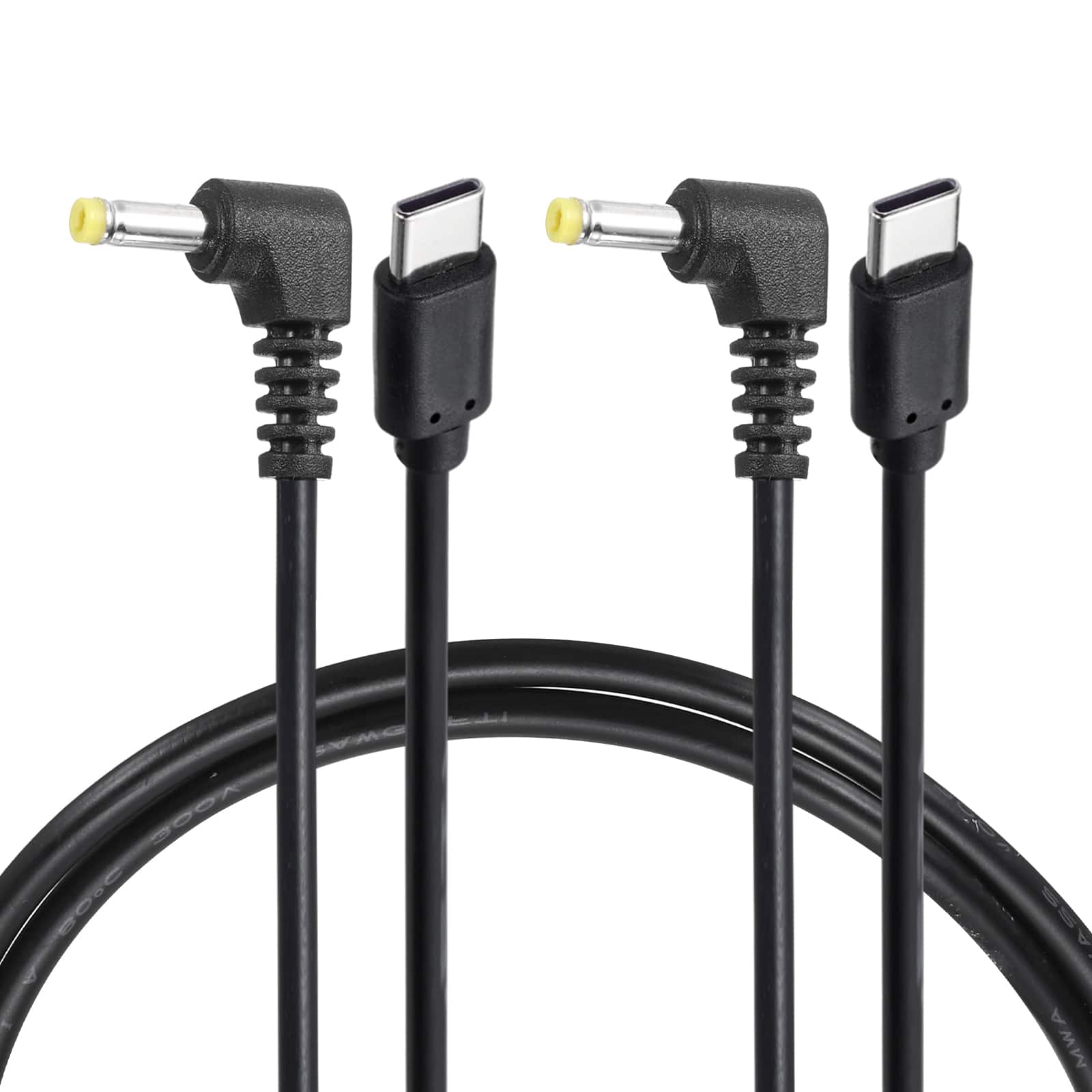 Unique Bargains - USB C to DC Power Cable, 15V 3A 45W, 4.0x1.7mm, PD Trigger for Laptop/Monitor/Security Camera, 2pcs - Black