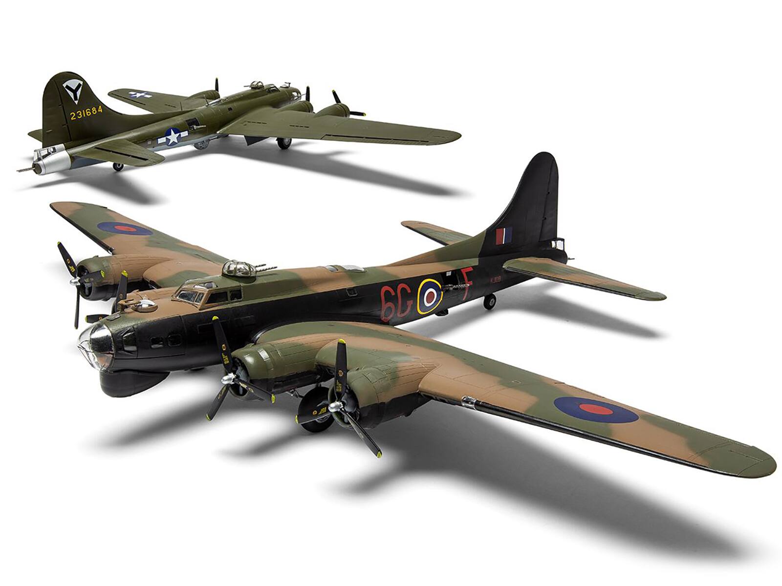 Alt View 1. Airfix - Level 3 Model Kit Boeing B-17G/Fortress Mk.III Aircraft with 2 Scheme Options 1/72 Plastic Model Kit by Airfix - Multi.