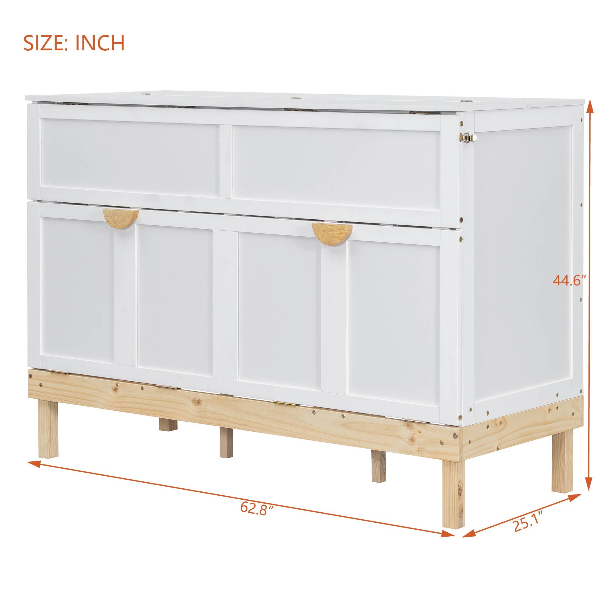 SIZE: INCH  
44.6" 62.8" 25.1" 1"