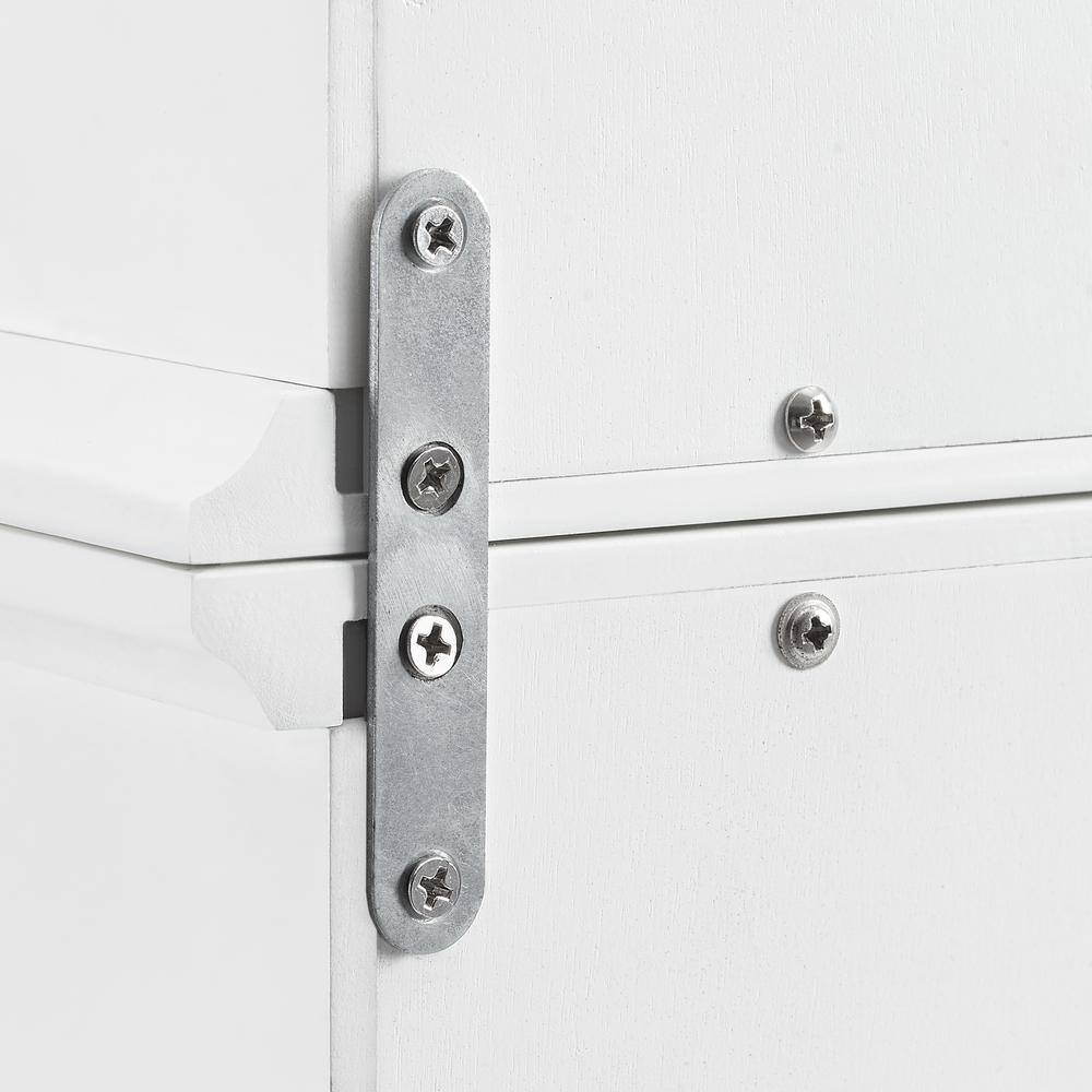 Angle. Crosley Furniture - Cecily Tall Kitchen Storage Pantry - 2 Stackable Pantries - White.