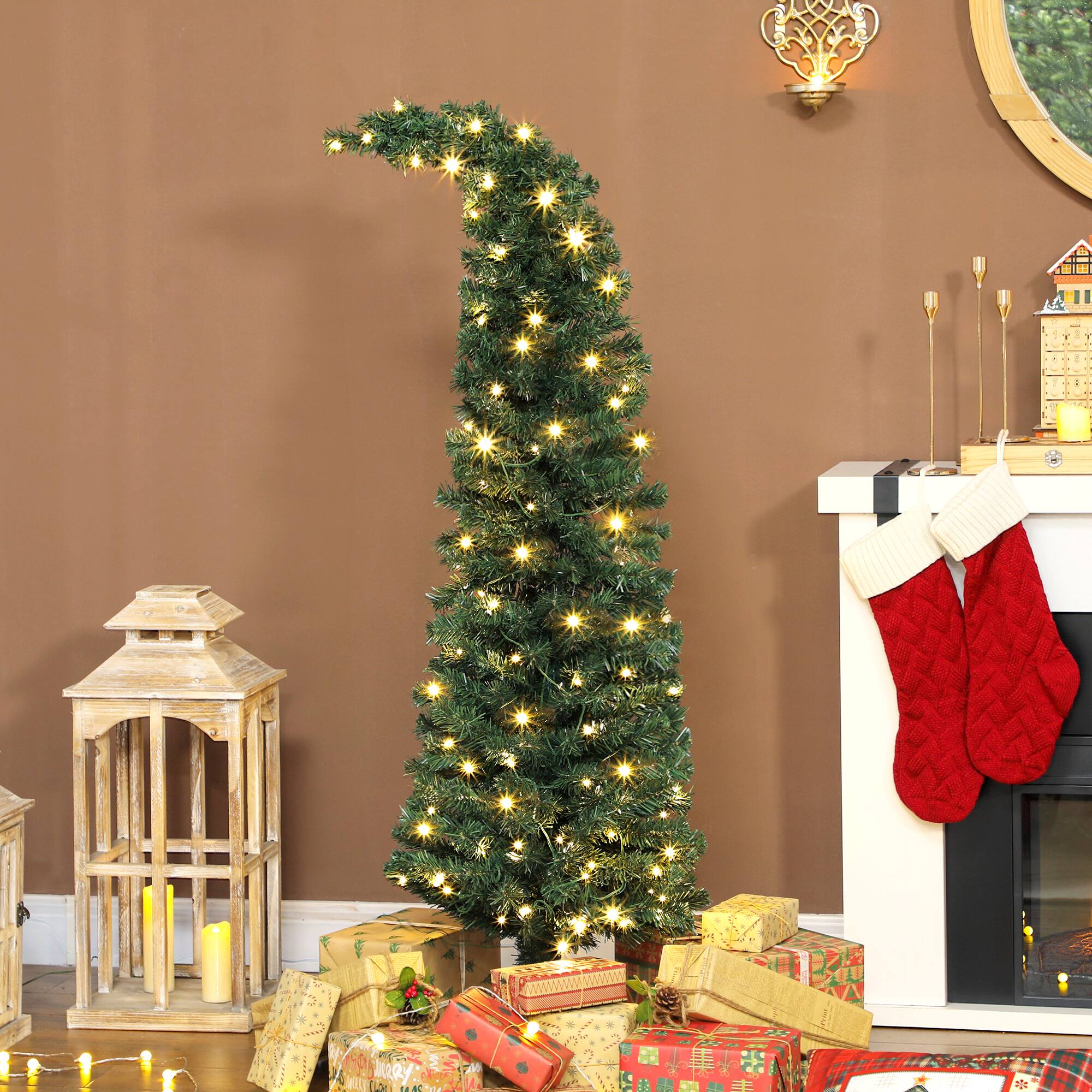 Alt View 1. Homcom - ft Prelit Christmas Tree - green.