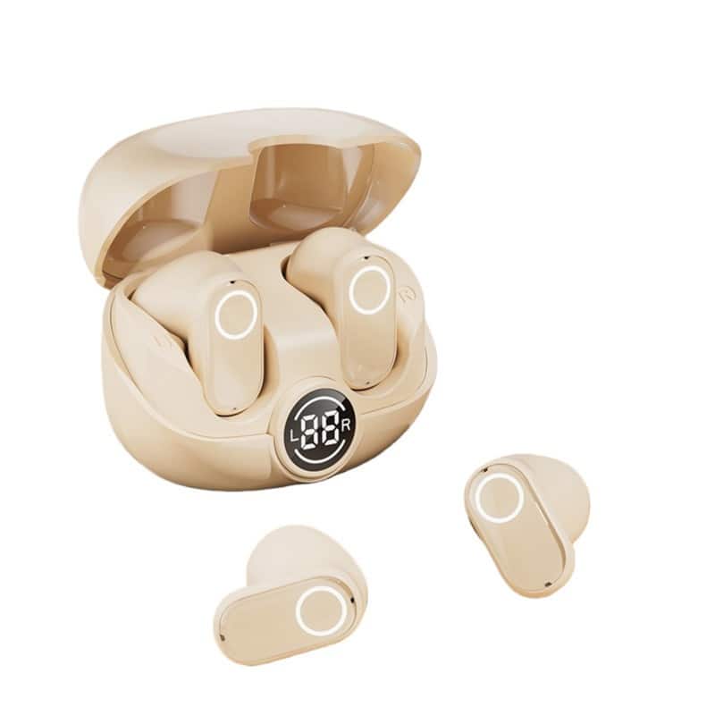 SKRAN - In-Ear Wireless Bluetooth 5.4 Earbuds - Active Noise Cancellation, Battery Display, for Office, Commute, Gym - Off-white