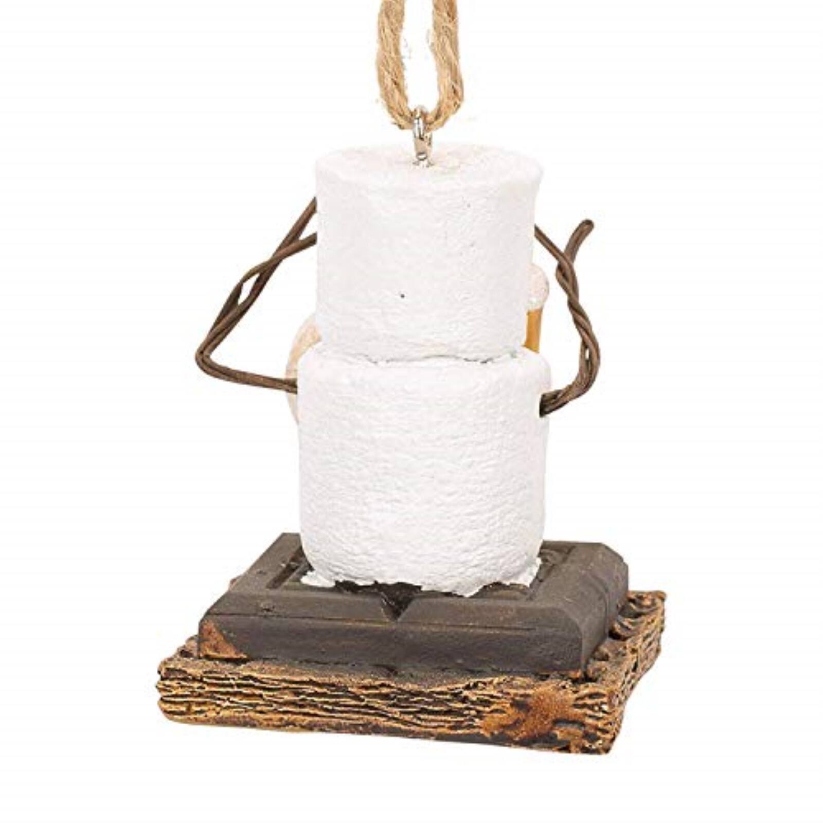 Back. Ganz - Ganz Smores Marshmallow Snowman Original Beer Mug Christmas Tree Ornament 2.4 inch - White.