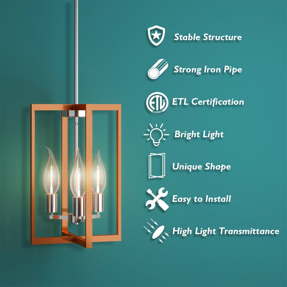 - Stable Structure
- Strong Iron Pipe
- ETL Certification
- Bright Light
- Unique Shape
- Easy to Install
- High Light Transmittance