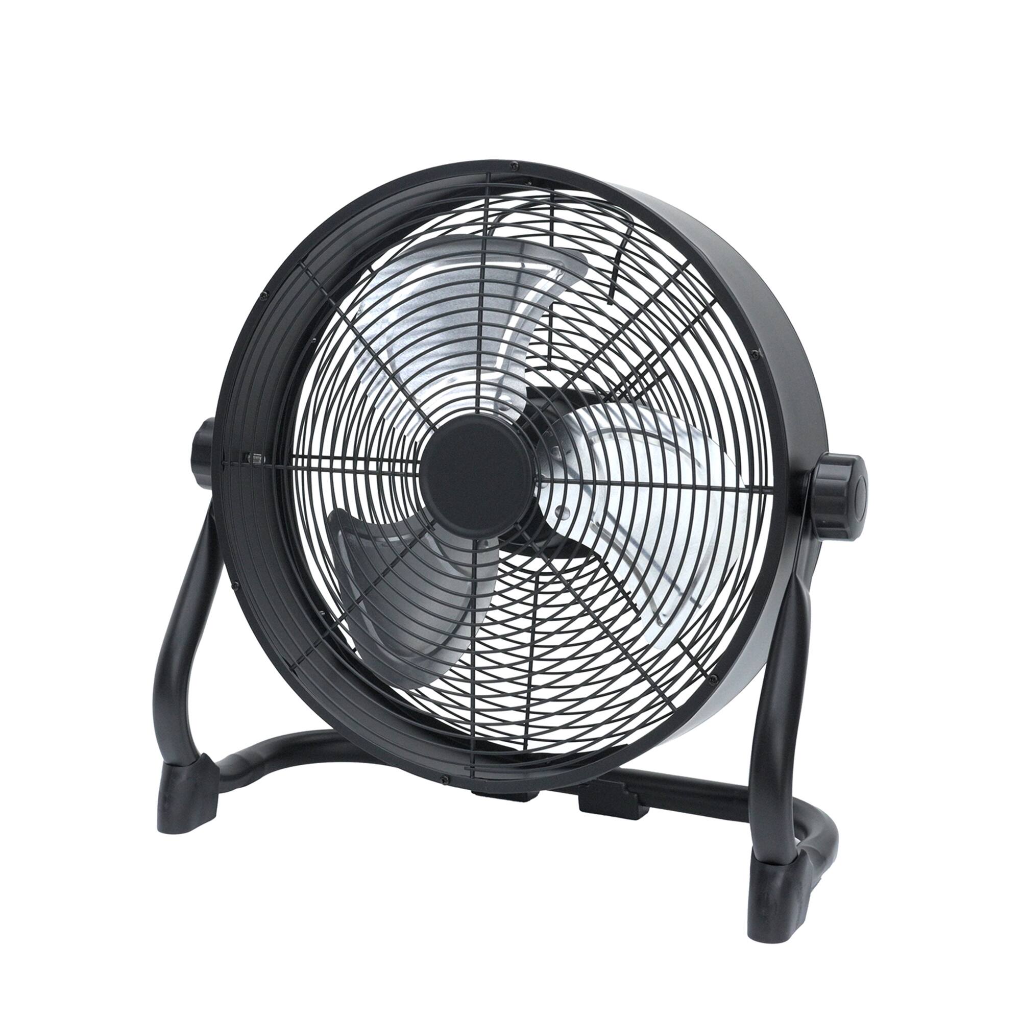 Back. Vaczon - 12" Rechargeable Desk Fan with 12000mAh Battery, 9-Speed Portable Fan, Adapter Included, Low Noise for Home & Office - Black.