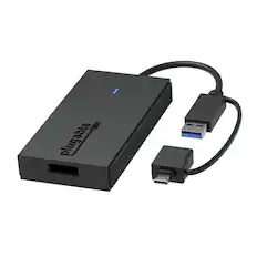 Front. Plugable - USB C to DisplayPort Adapter, Universal Video Graphics Adapter for USB 3.0 and USB-C Macs and Windows - Black.