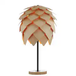 Jonathan Y - Simon 20.5" Pinecone Wood/Metal LED Table Lamp - Natural/Black