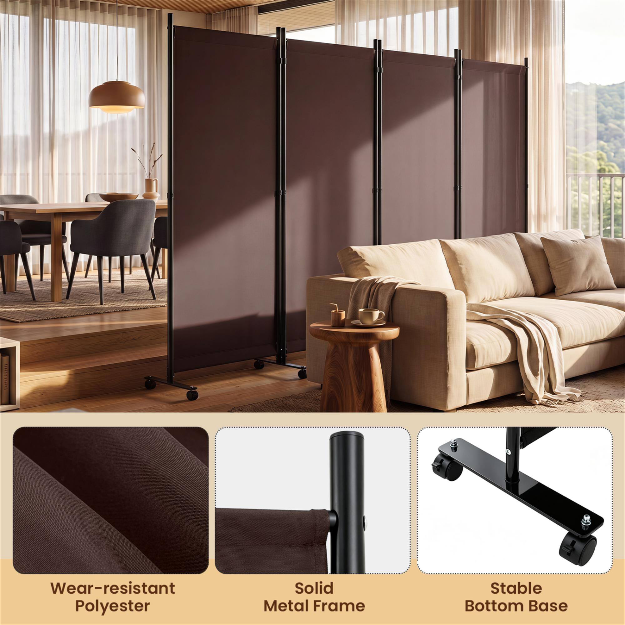 Wear-resistant Polyester  
Solid Metal Frame  
Stable Bottom Base