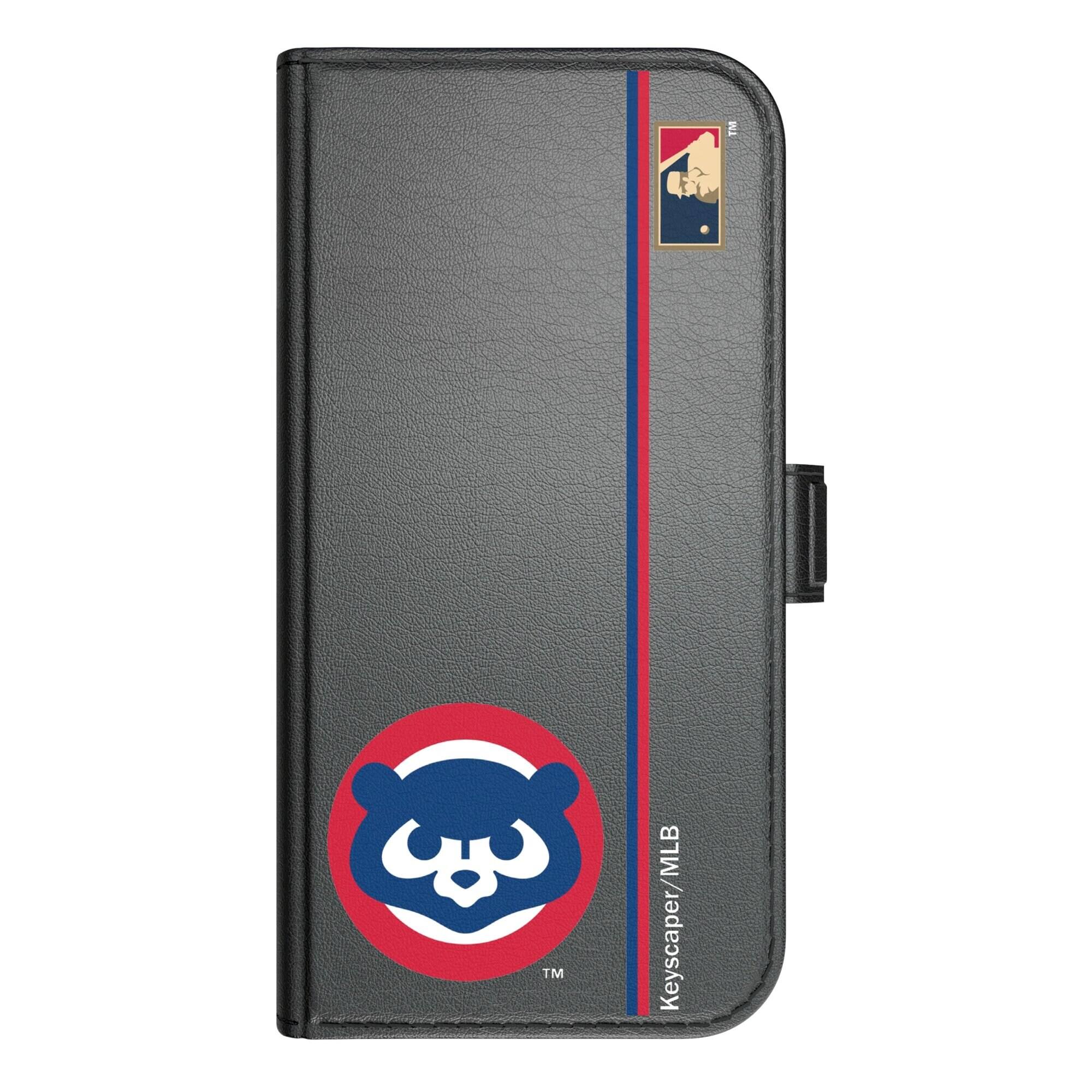 Alt View 2. Keyscaper - Chicago Cubs iPhone Folio 2.0 Case - 17 Pro Max - Black.