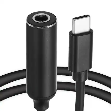 Front. Unique Bargains - 0.6FT USB C to DC 5.5x2.1mm PD Charging Cable, 5/9/20V 65W 3.25A, for Router, Camera, TV Box, Desk Lamp - Black.