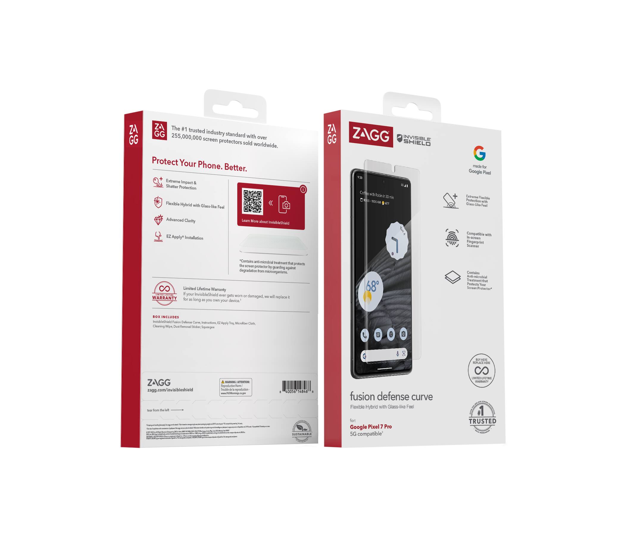 Alt View 13. ZAGG - InvisibleShield Fusion Hybrid Screen Protector for Google Pixel 7 Pro - Clear.