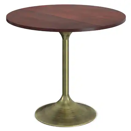 Front. Simpli Home - Radford Dining Table - Walnut/Antique Brass.