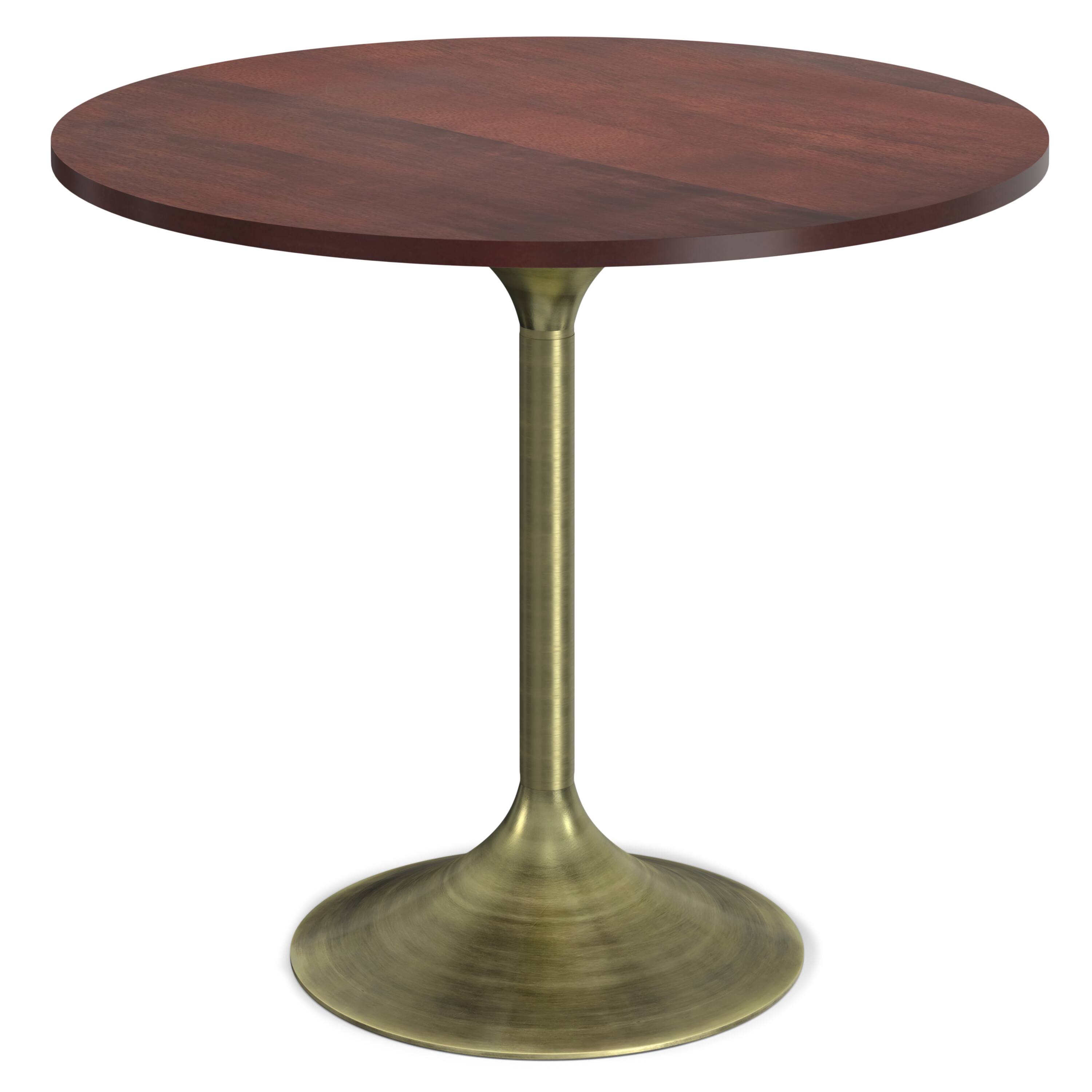 Front. Simpli Home - Radford Dining Table - Walnut/Antique Brass.