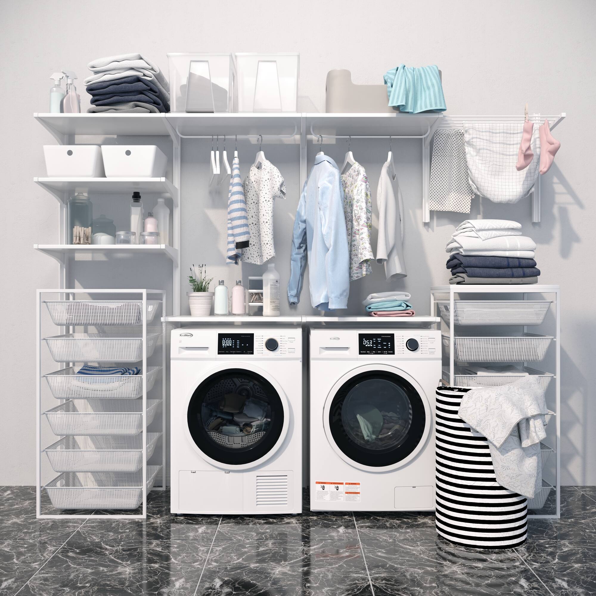 Alt View 8. Koolmore - 4.4 cu. ft. Large Capacity Stackable Ventless Front Load Dryer in White, 240V,  FLD-5CWHP. - White.