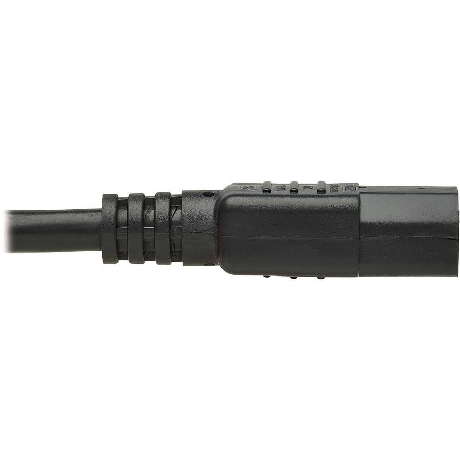 Alt View 3. Tripp Lite - Eaton Tripp Lite Series Safe-IT Antibacterial Hospital-Grade Power Cord, 5-15P to C13 - Green Dot, 13A, 125V, 16 AWG - Black.