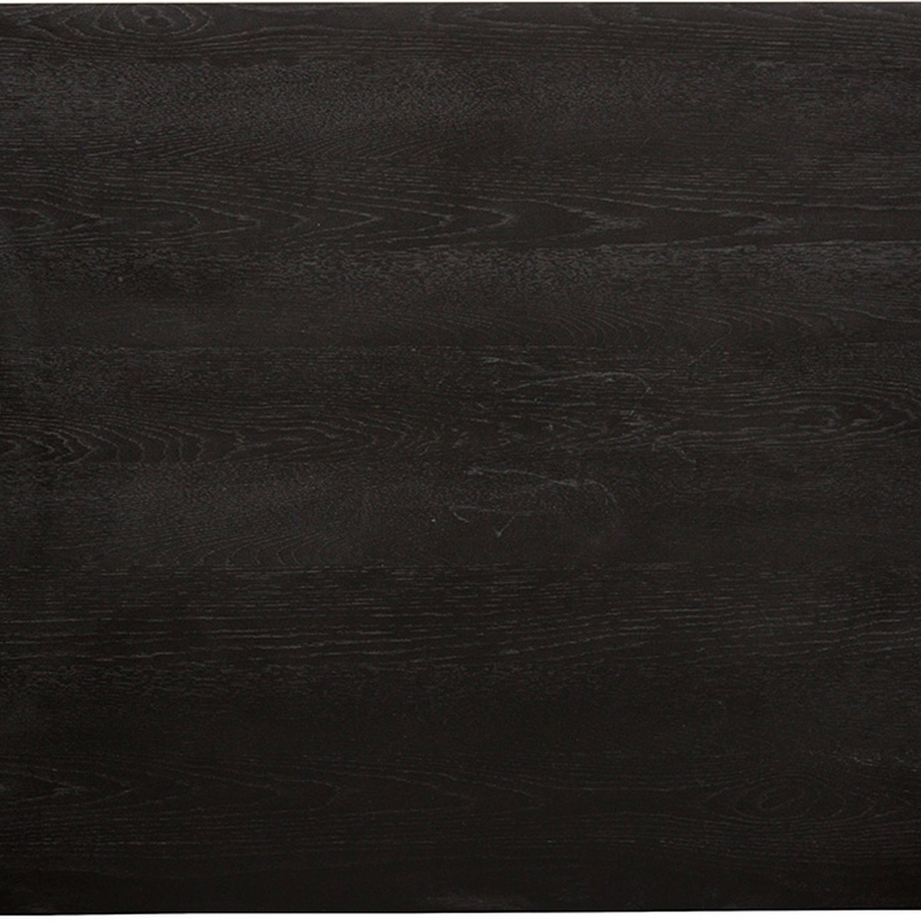 Alt View 3. Manhattan Lane - Luke Dining Table, 79 Inch Rectangular Top, Trestle Base, Black Wood - Black.