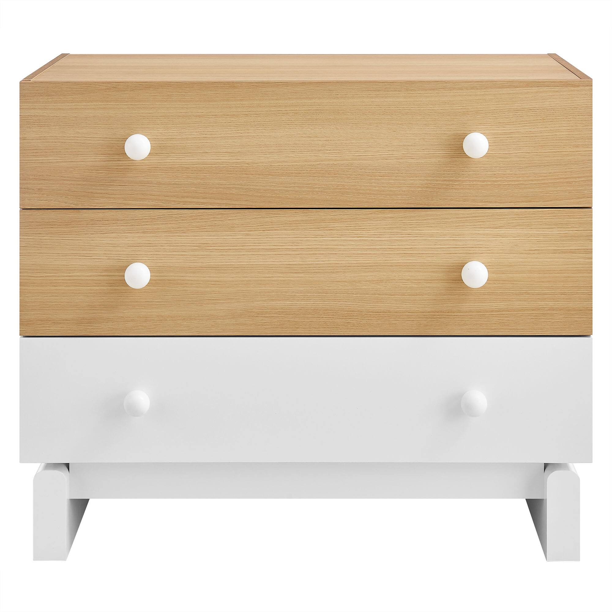 Alt View 4. Modway - Nolia 3-Drawer Color Block Dresser by Modway - Oak White.