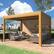 Front. U-HOMY - Outdoor Aluminum Louvered Pergola Gazebo with Adjustable Rainproof Roof and Wood Grain Finish - 10'x13'.