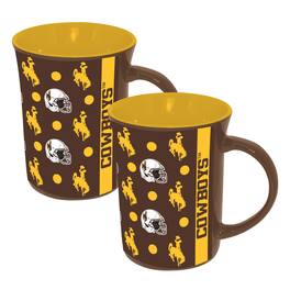 The Memory Company - Wyoming Cowboys Two-Pack 15oz. Line Up Ceramic Mugs - Multicolor