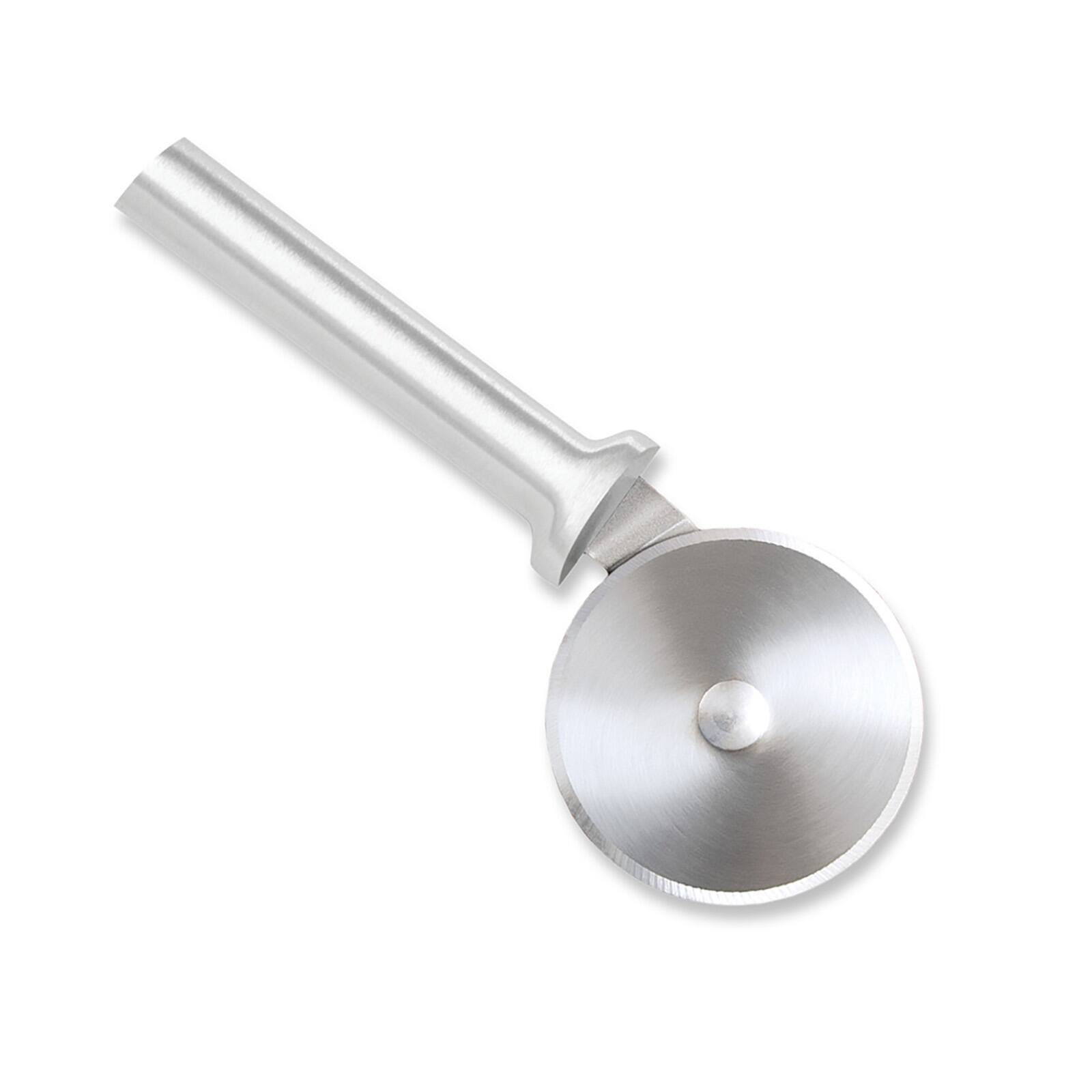 Front. Rada - Cutlery Pizza Cutter Stainless Steel Wheel, Aluminum Handle - Silver.
