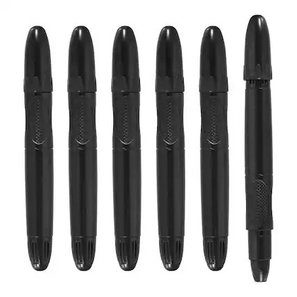 Front. Unique Bargains - 6pcs Twistable Crayons, Retractable Silky Washable for Coloring Books Crafts Gifts Parties Art Supplies - Black.