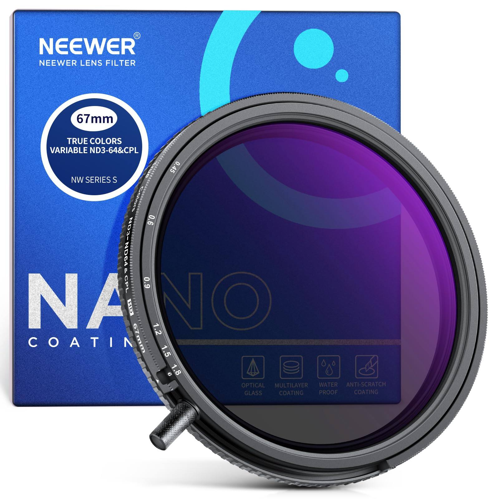 Neewer - 67mm 2-in-1 Variable ND3-64 & CPL Filter: HD Glass price history on PriceWatchPro