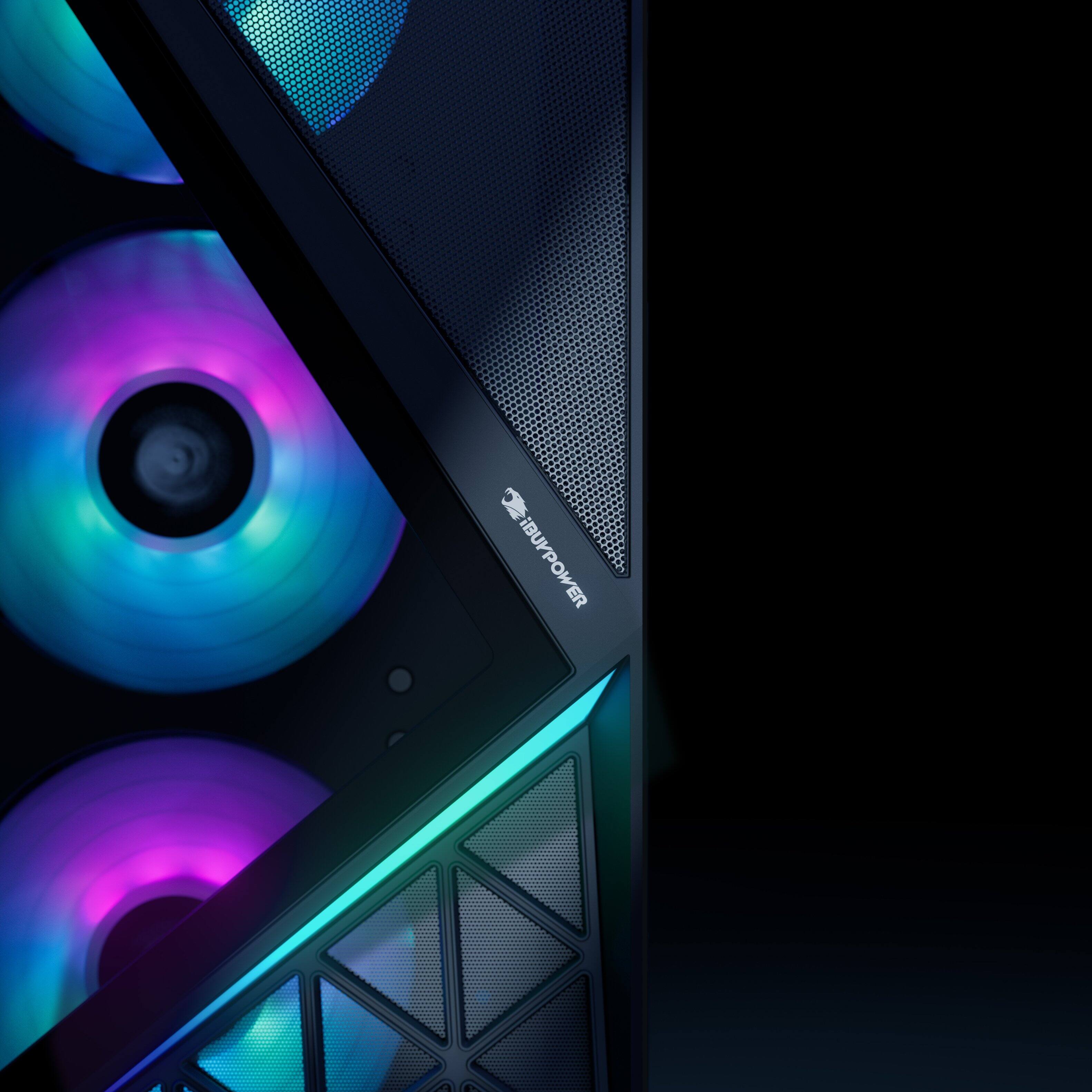 Alt View 5. iBUYPOWER - Slate Gaming Desktop PC - AMD Ryzen 7 7800X3D, AMD Radeon RX 9070XT 16GB, 32GB DDR5 RGB RAM, 1TB NVMe SSD_SBA7R97XT01 - Black.