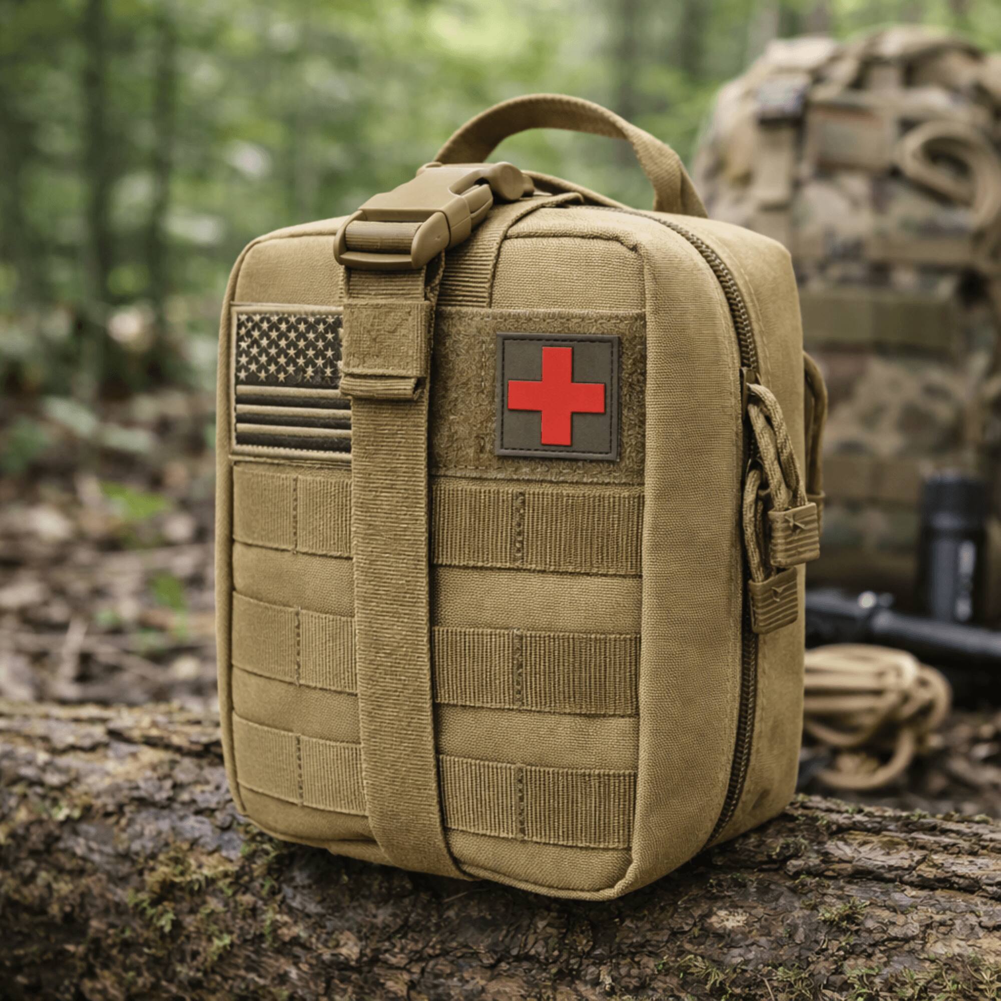 Alt View 4. XGear Tactical - Small Tactical First Aid Bag IFAK Pouch - Khaki.