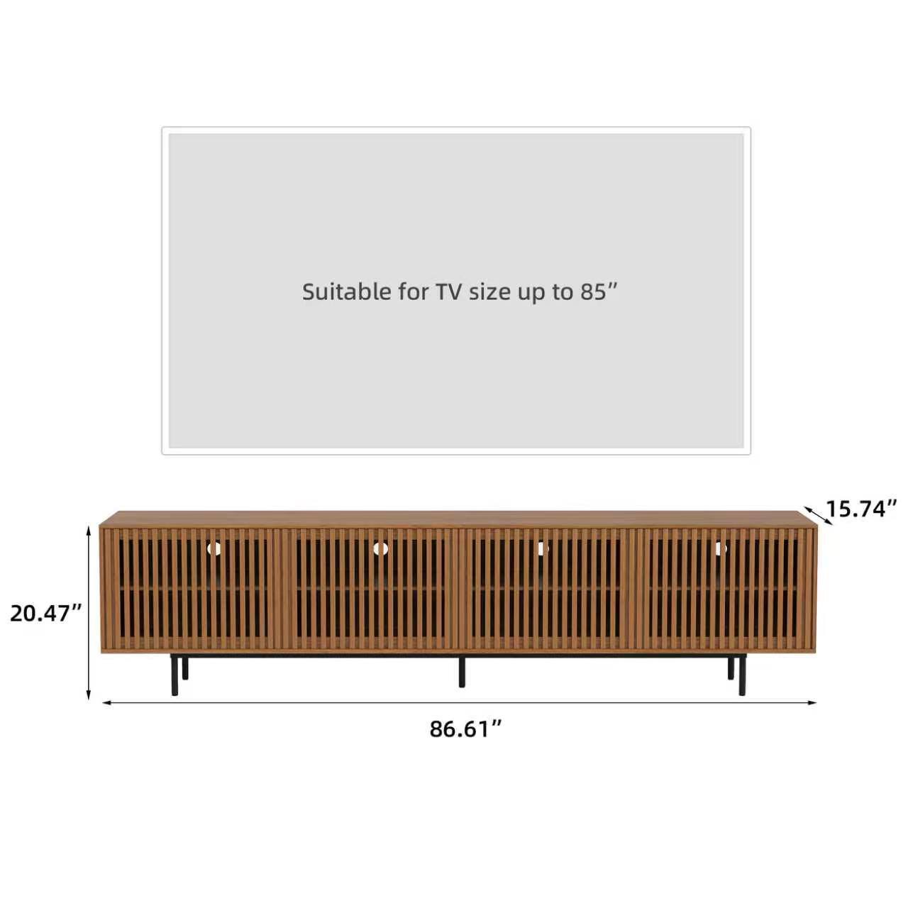 Suitable for TV size up to 85"  
15.74"  
20.47"  
86.61"