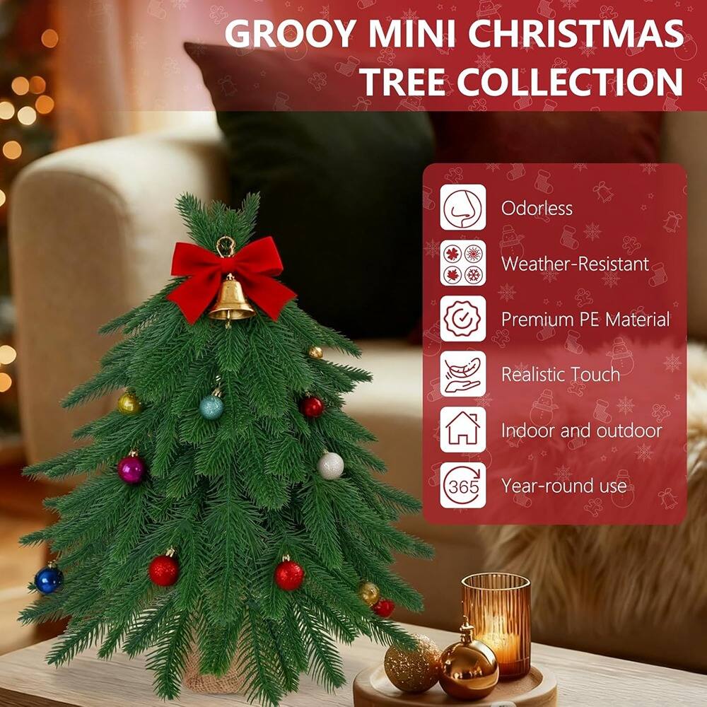 RTMB 20 Inch Mini Christmas Tree for Tabletop, Artificial Desktop Tree ...
