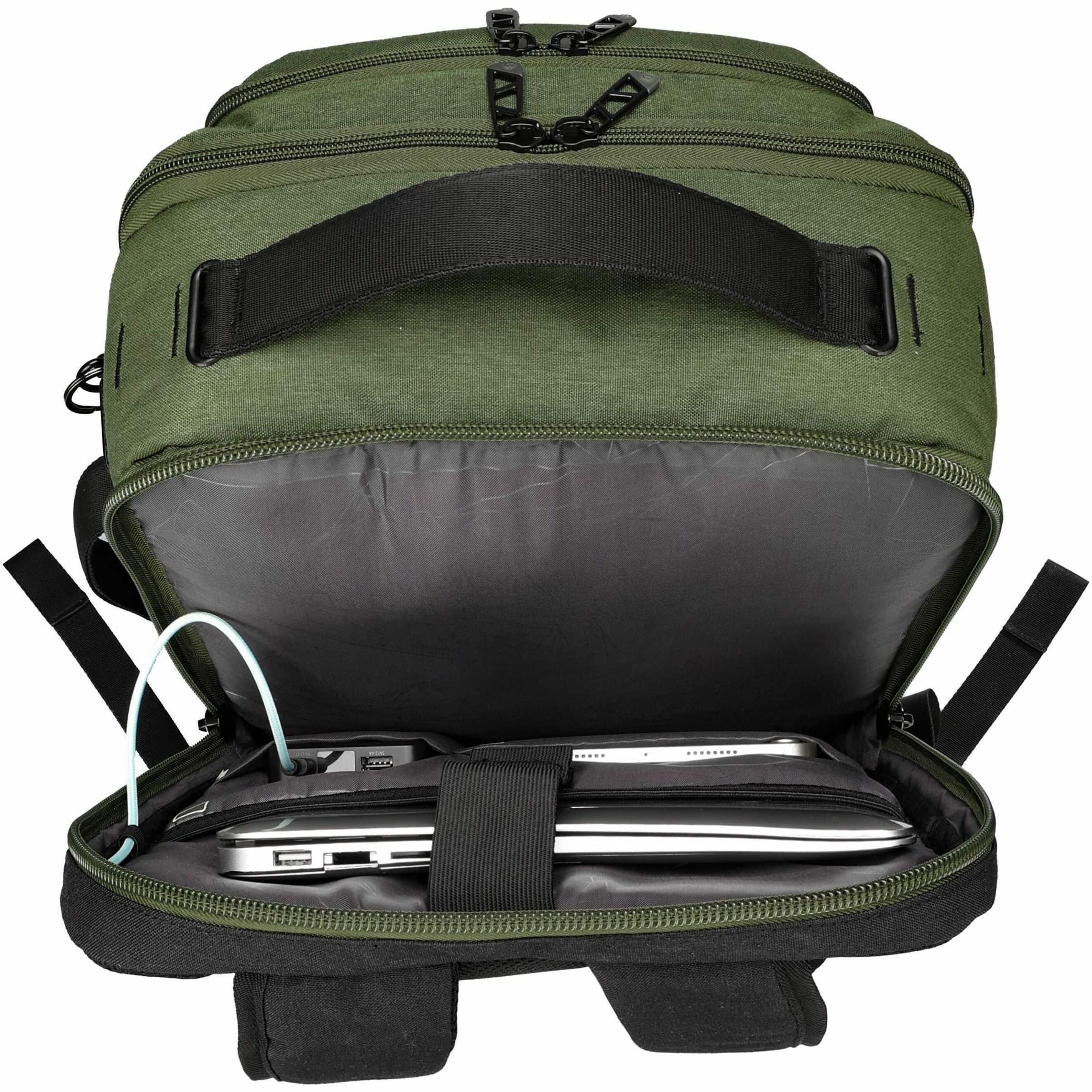 Alt View 21. Swissdigital Design - BERG L TSA-Friendly Backpack With USB Charging Port RFID Protection and Fits Up to 16″ Laptop - Dark Green.