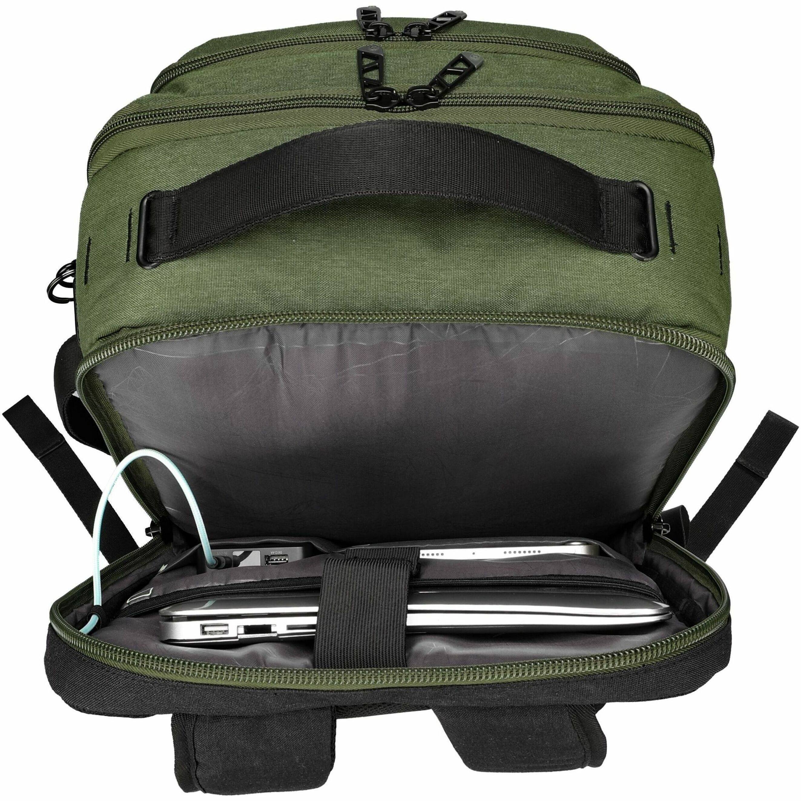 Alt View 21. Swissdigital Design - BERG L TSA-Friendly Backpack With USB Charging Port  RFID Protection and Fits Up to 16″ Laptop - Dark Green.