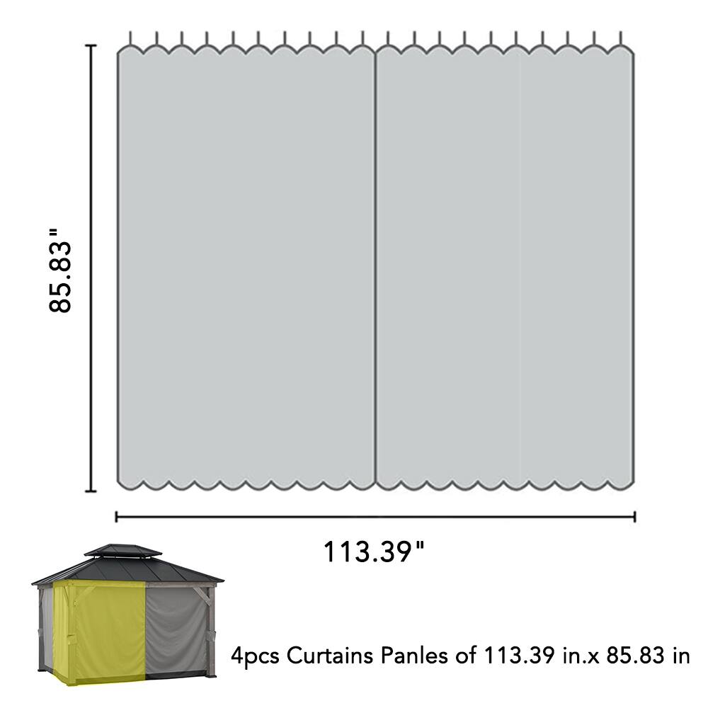 85.83" 113.39" 4pcs Curtains Panels of 113.39 in.x 85.83 in