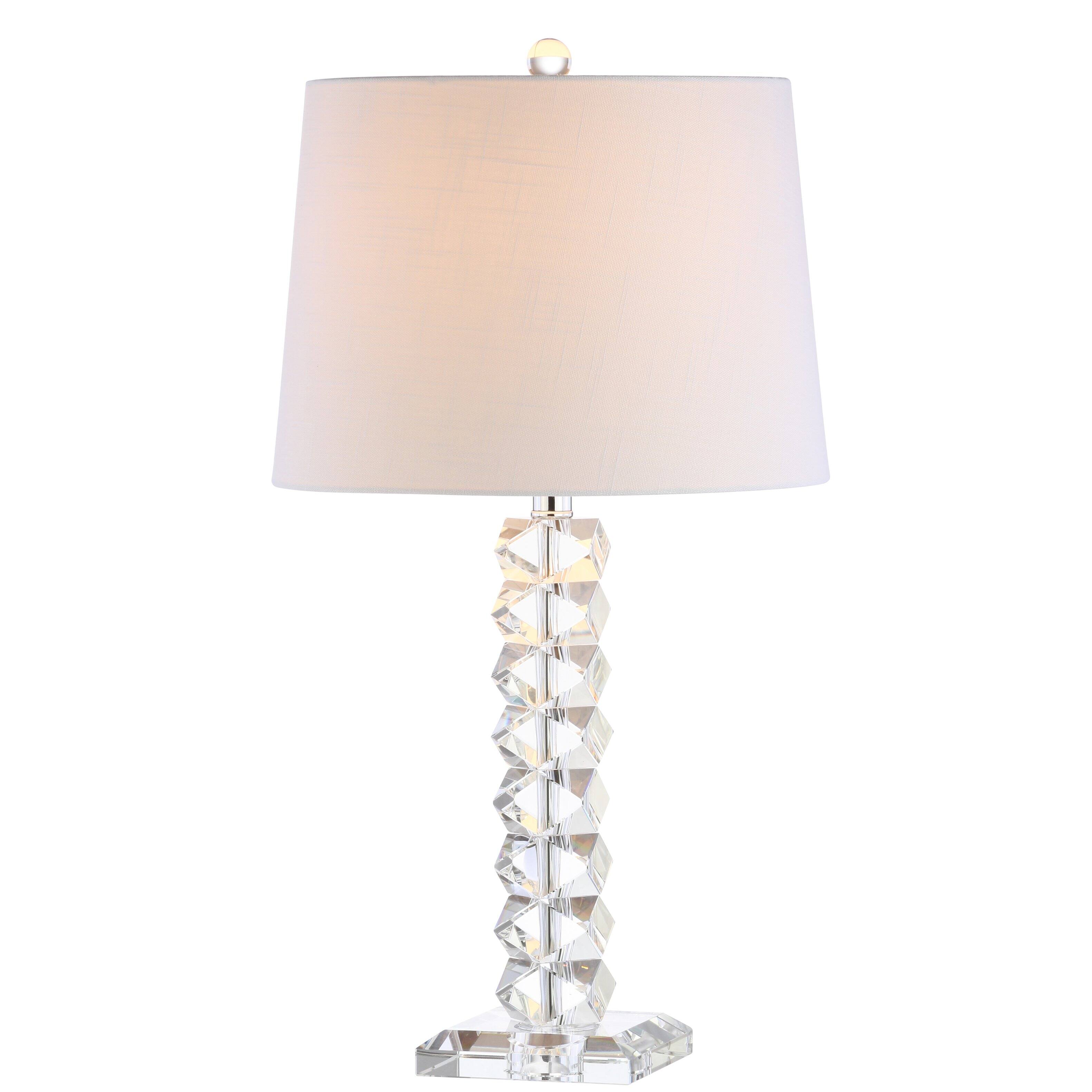 Front. Jonathan Y - Julia 25.5" Crystal LED Table Lamp, Clear - Clear.