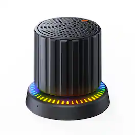 YONWAY - Bluetooth Shower Speaker, IPX5 Waterproof Speaker, Magnetic Attraction Knob Speaker with Colorful Lights for Bathroom - Black