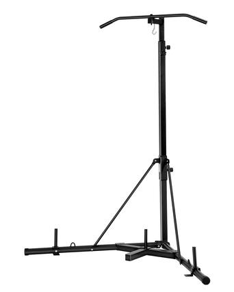 Front. VEVOR - 2 in 1 Punching Bag Stand, Steel Heavy Duty Workout Equipment, Adjustable Height Boxing Punching Bag - Black.