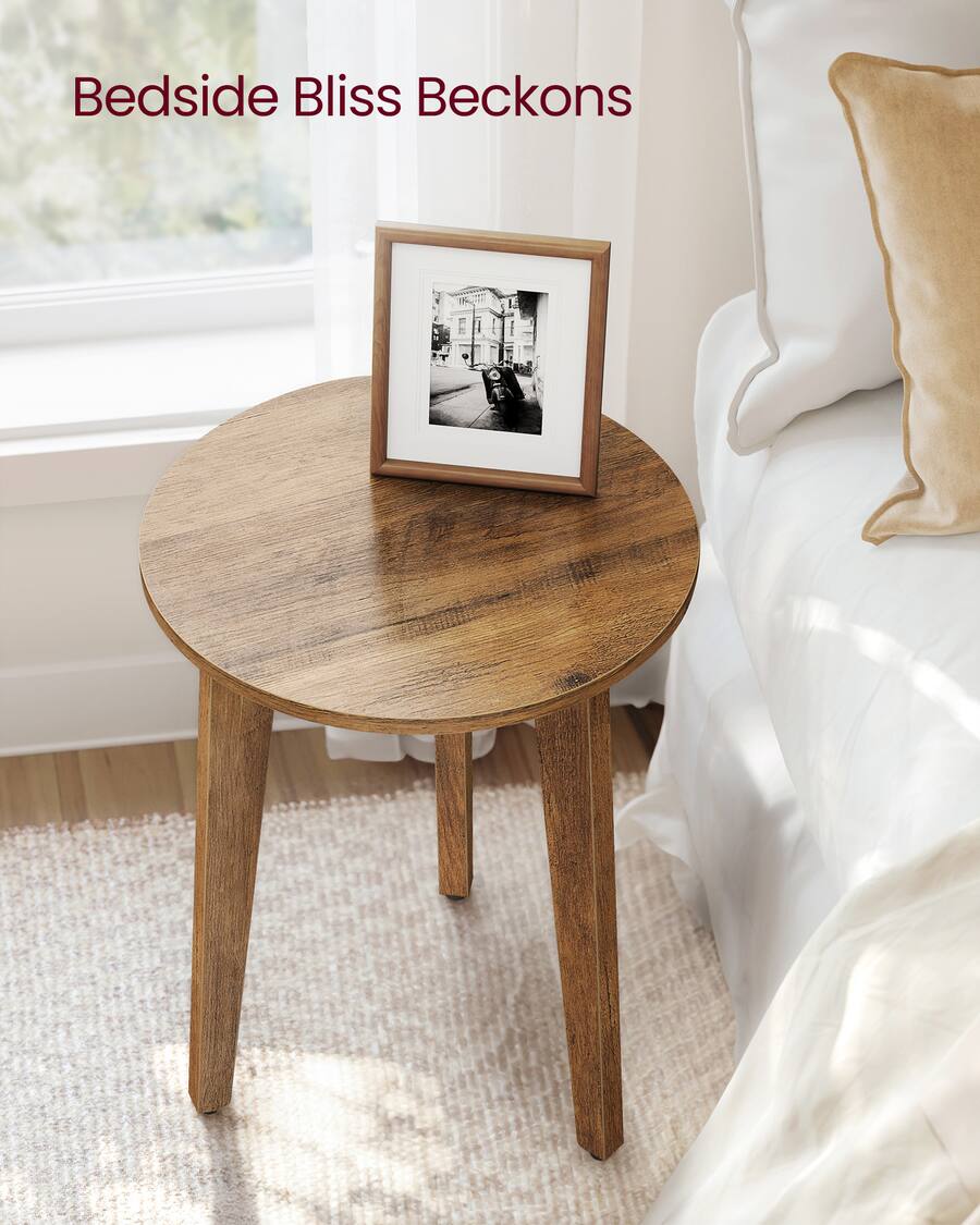 Songmics Home Small Side Table, Round End Table, Nightstand with ...
